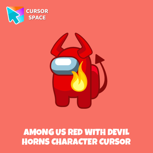 Among Us Red with Devil Horns Character cursor pointer cursor
